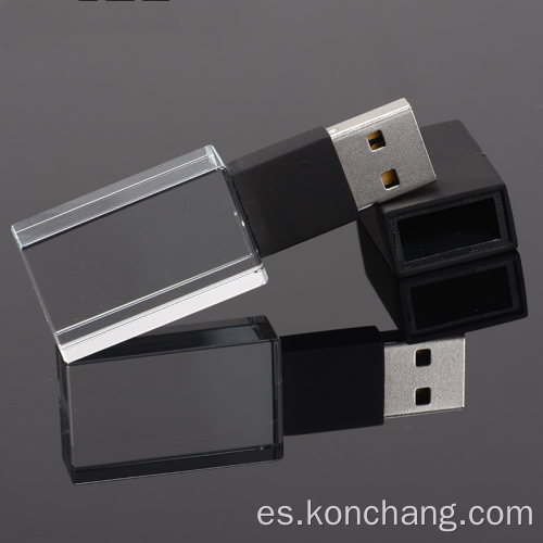 Unidad flash USB de vidrio negro